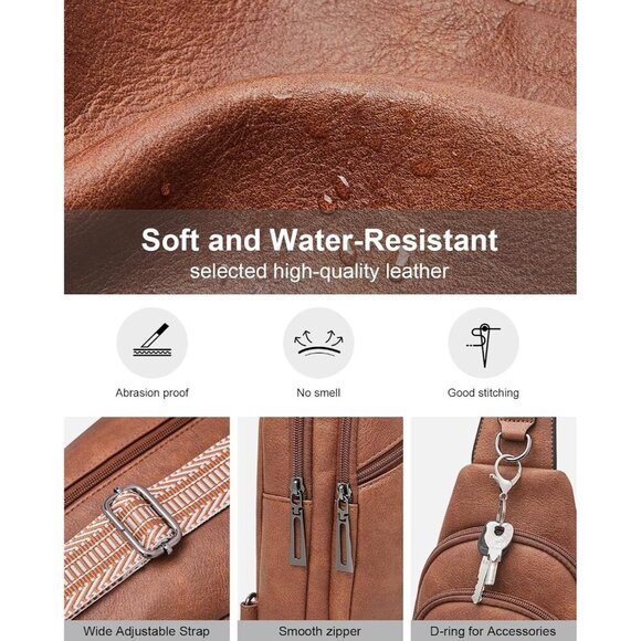 7L Vegan Leather Crossbody Bag Women Small Travel Shoulder Purse Fanny Pack - Picture 3 of 7